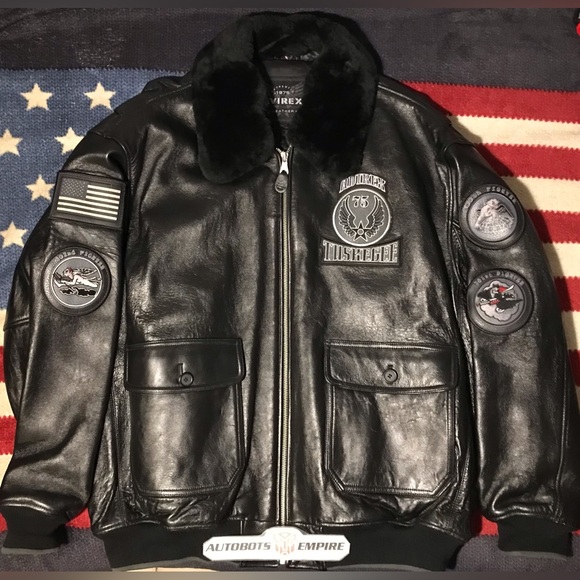 Vintage 2002 AVIREX NY TUSKEGEE AIRMEN BOMBER LEATHER Jacket 3XL RECEIPT Supreme - Picture 2 of 16